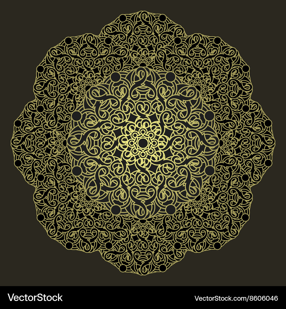 Decorative design element with a circular pattern Vector Image