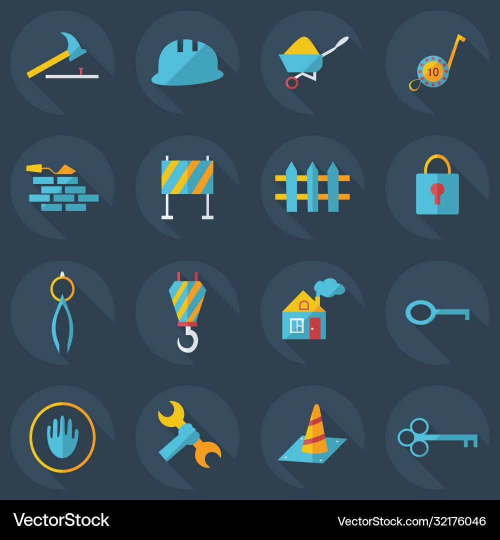 Flat concept set modern design with shadow Vector Image