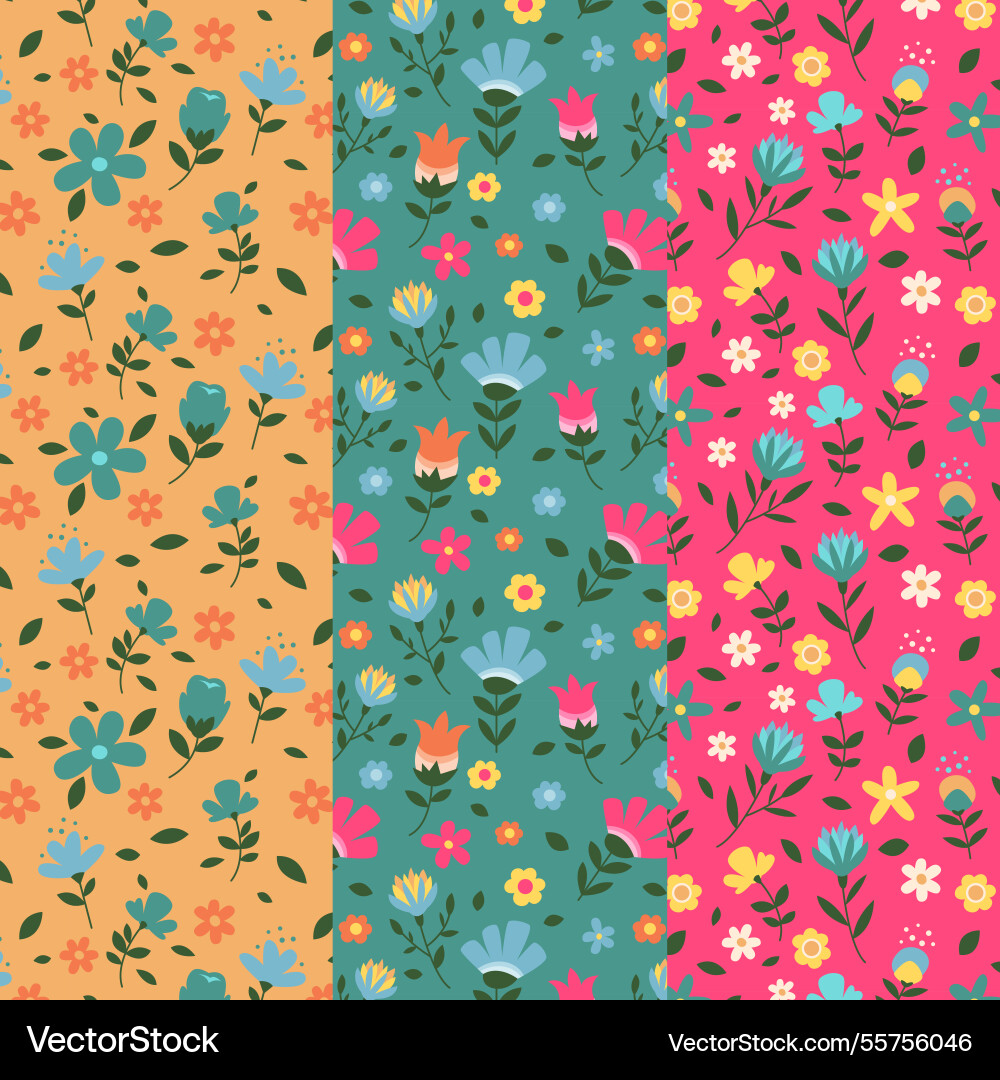 Flat spring pattern collection Vector Image