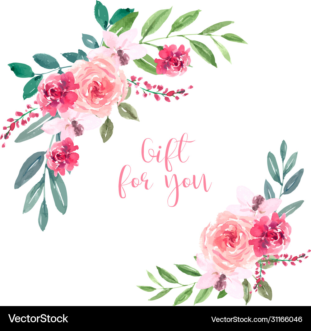 Floral Bouquet Watercolor Line Art Vector Image