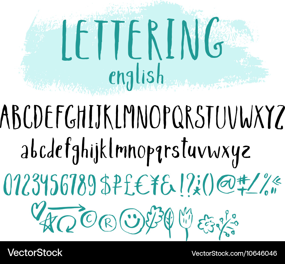 Funny alphabet for lettering vector image