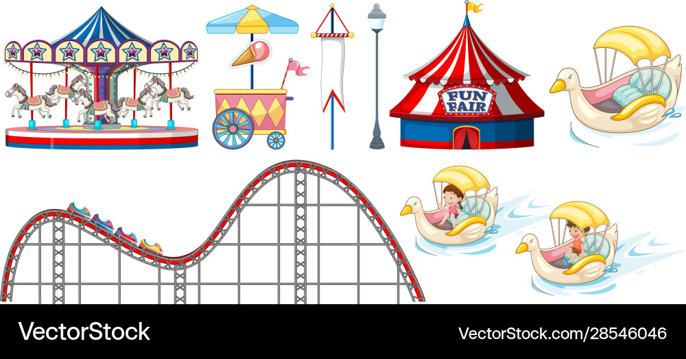 Isolated objects from circus theme with rides Isolated objects from circus theme with rides vector image