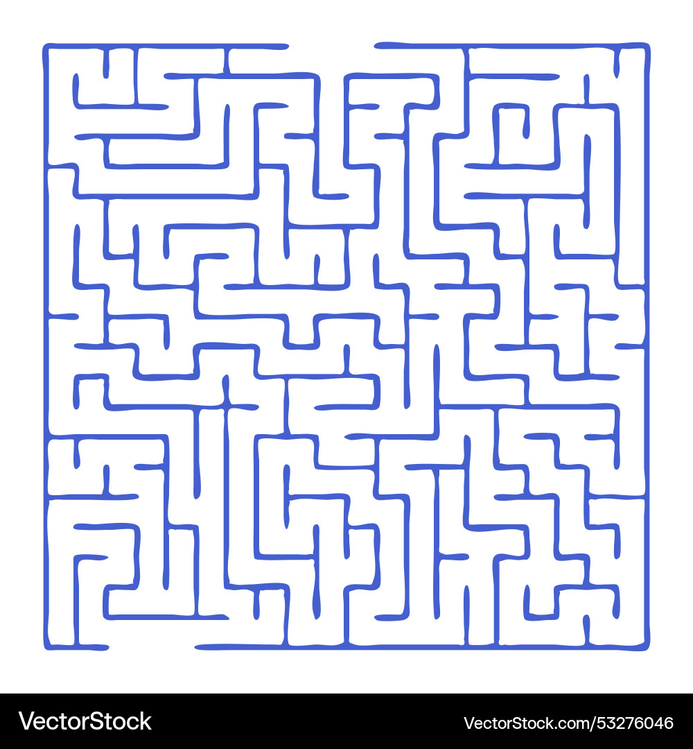 Maze shape design element there is one entrance Maze shape design element there is one entrance vector image