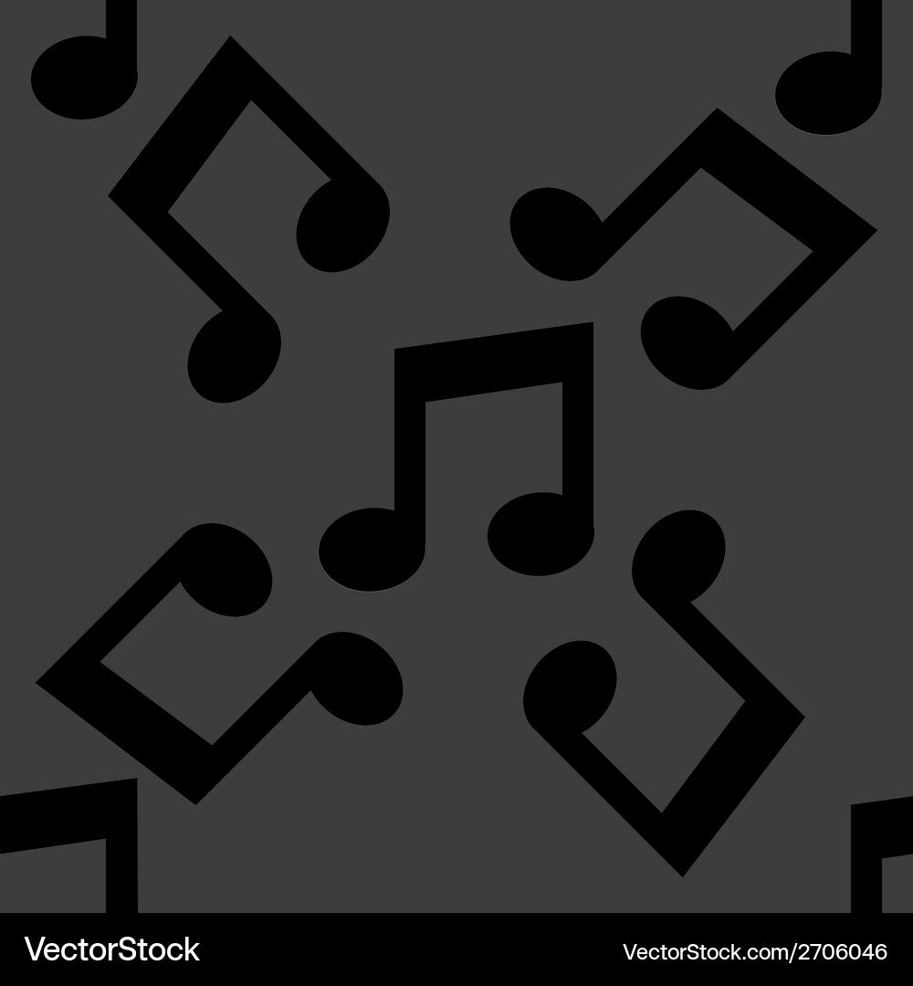 Music note web icon flat design seamless pattern Vector Image