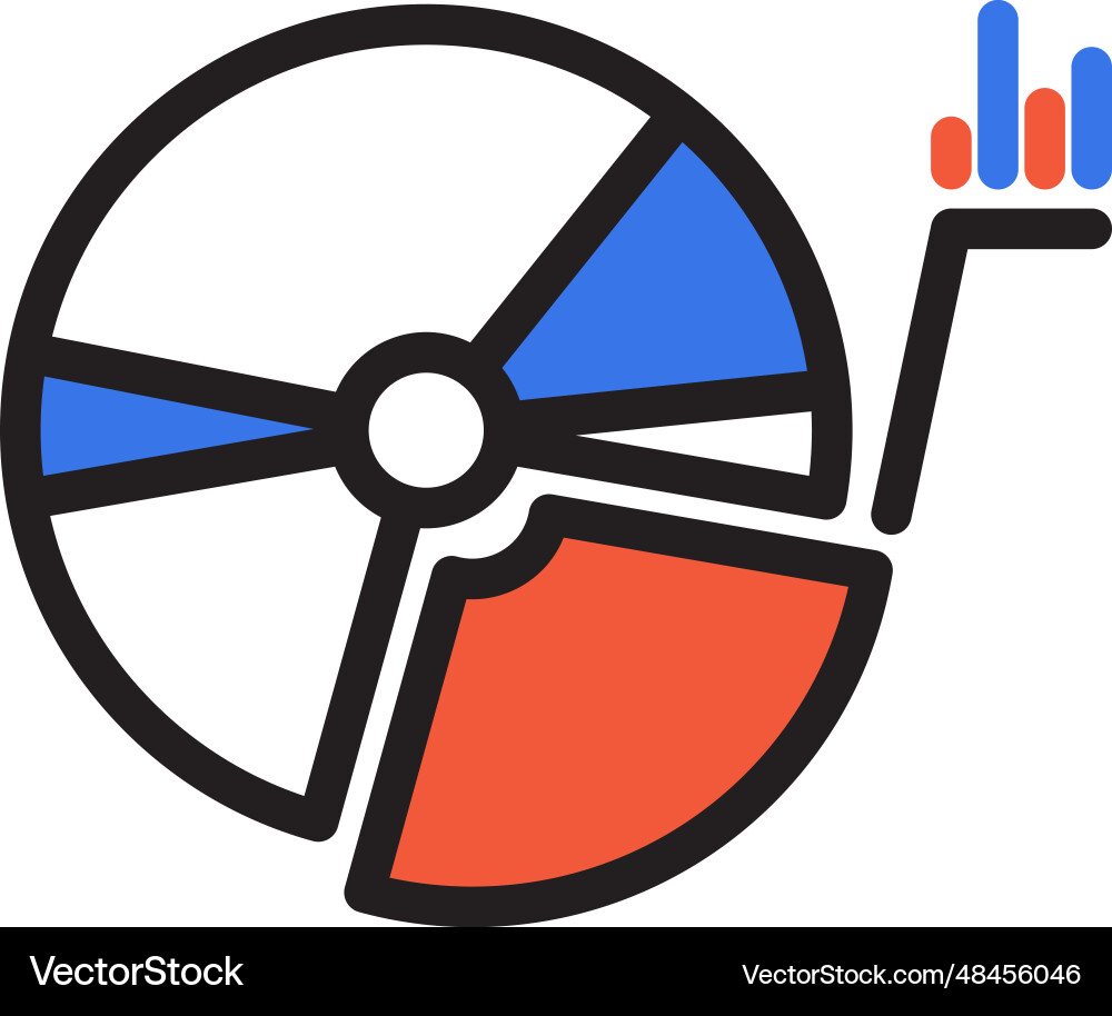 Pie chart icon data statistics color infographic Pie chart icon data statistics color infographic Vector Image