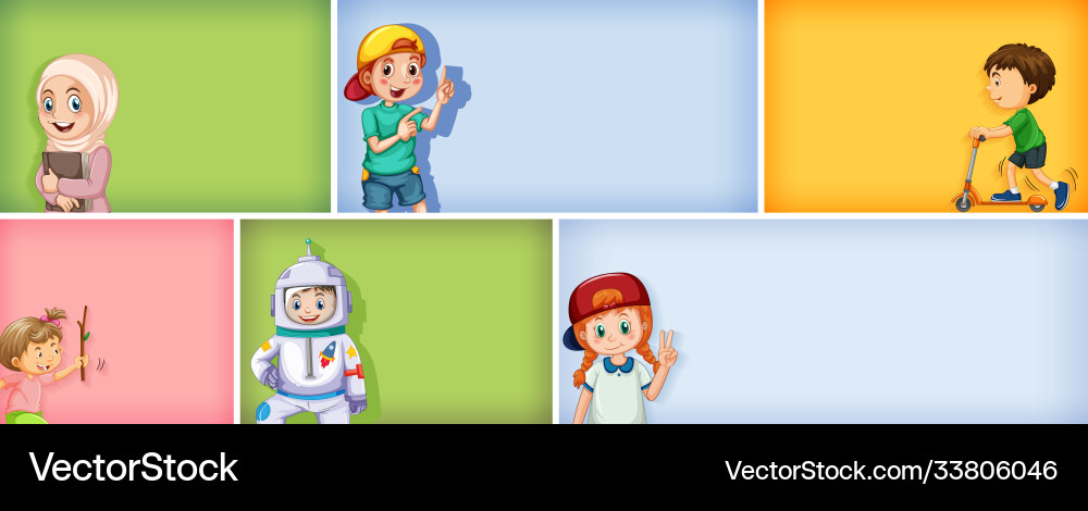 Set different kid characters Set different kid characters vector image