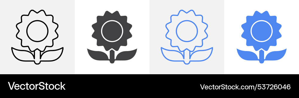 Sunflower icon set use for web Vector Image