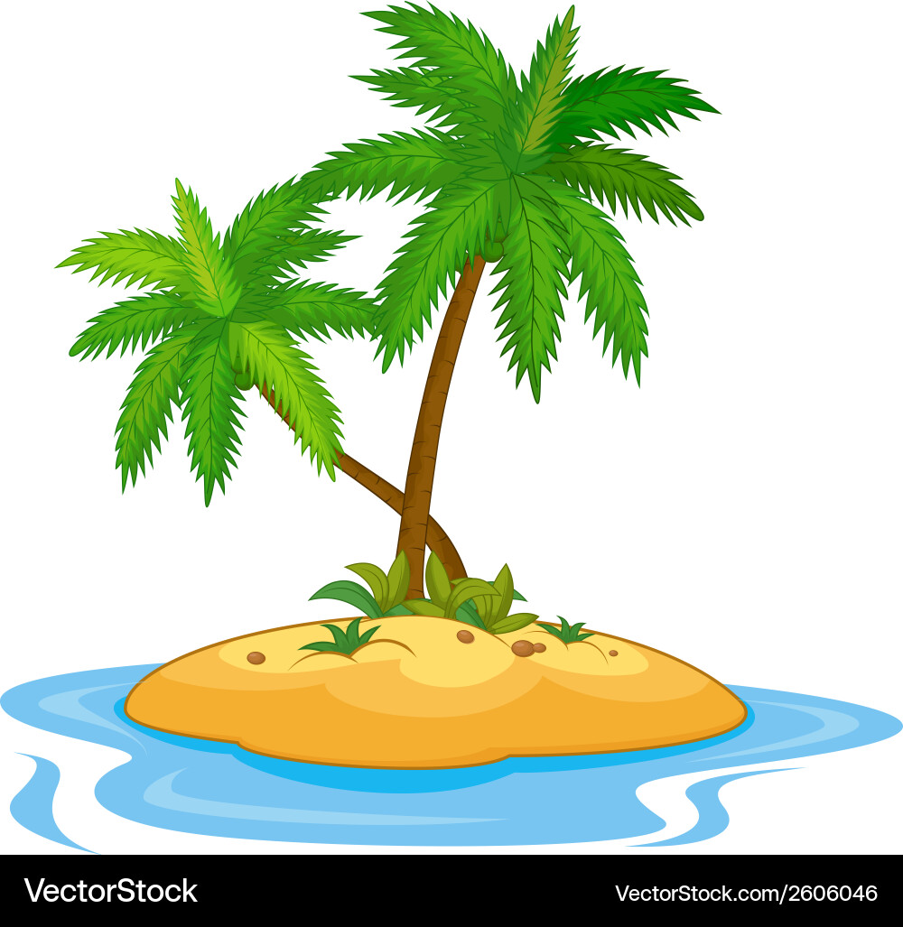 Tropical island cartoon vector image