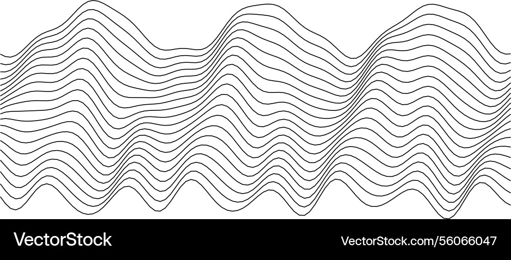 Abstract wave pattern with curved lines vector image
