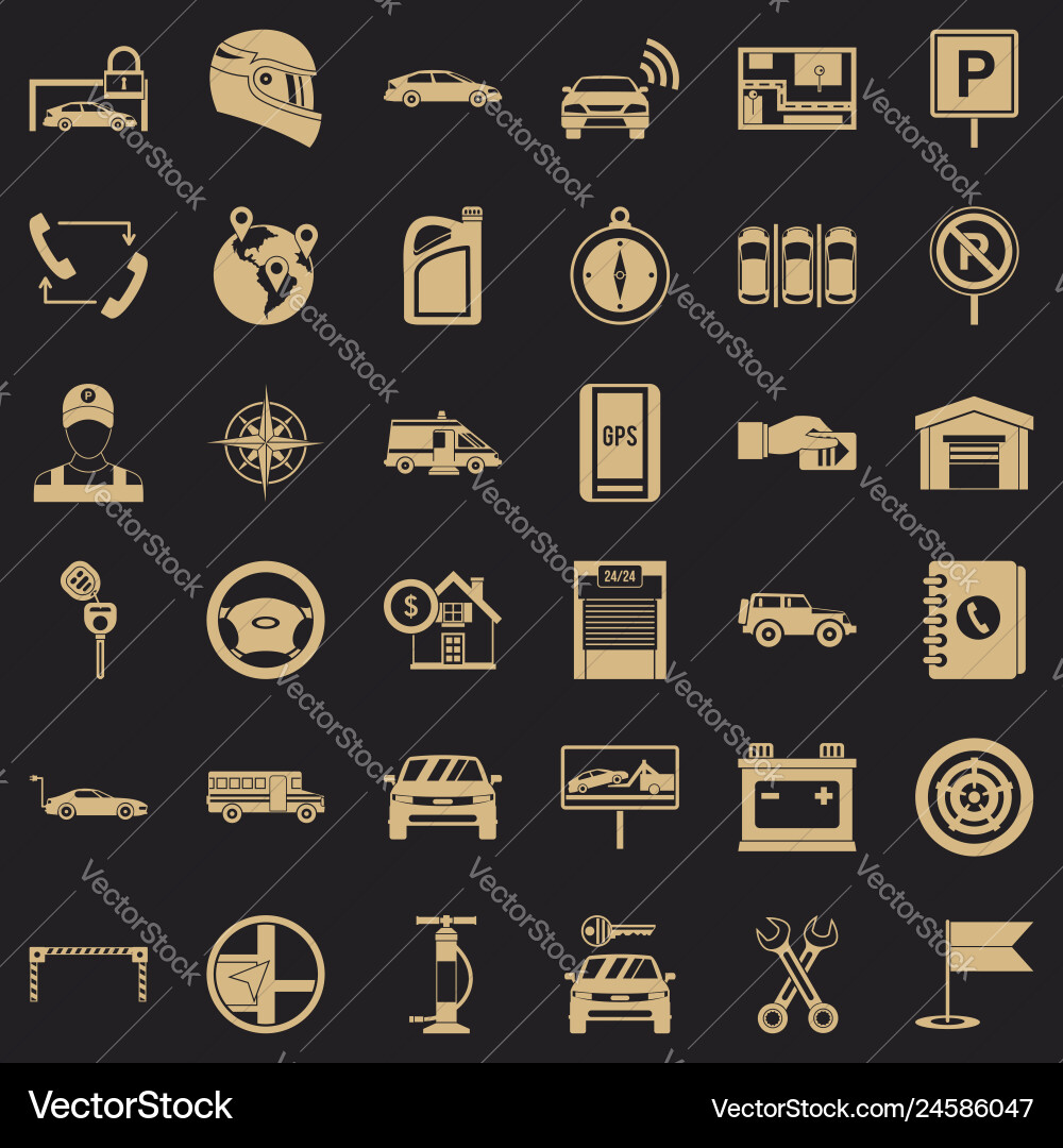 Auto service icons set simple style Auto service icons set simple style Vector Image