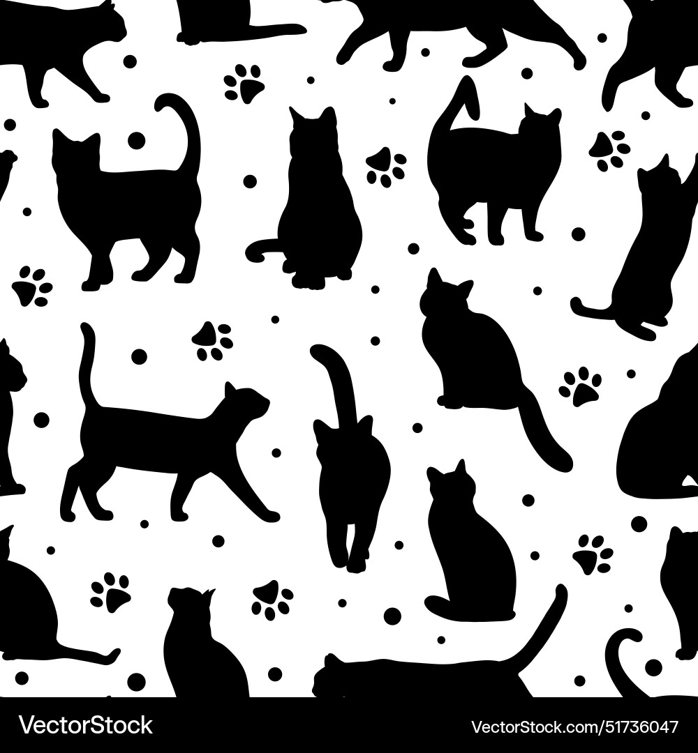 Cat seamless pattern repeat background Cat seamless pattern repeat background vector image