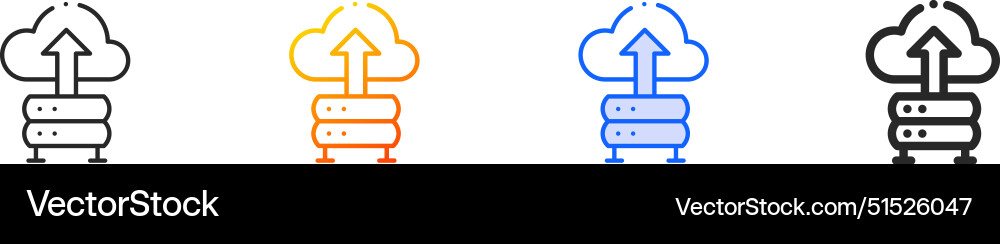 Cloud computing iconthin linear gradient blue Cloud computing iconthin linear gradient blue vector image