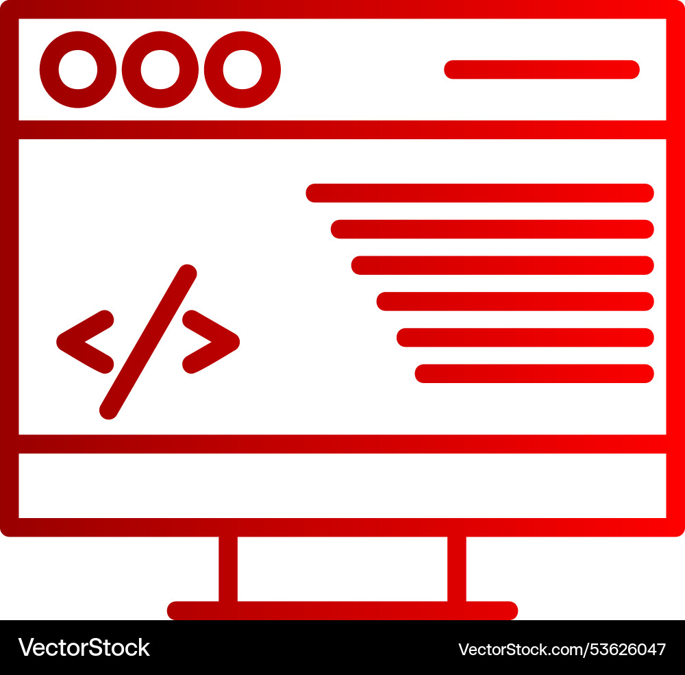 Coding line gradient icon vector image