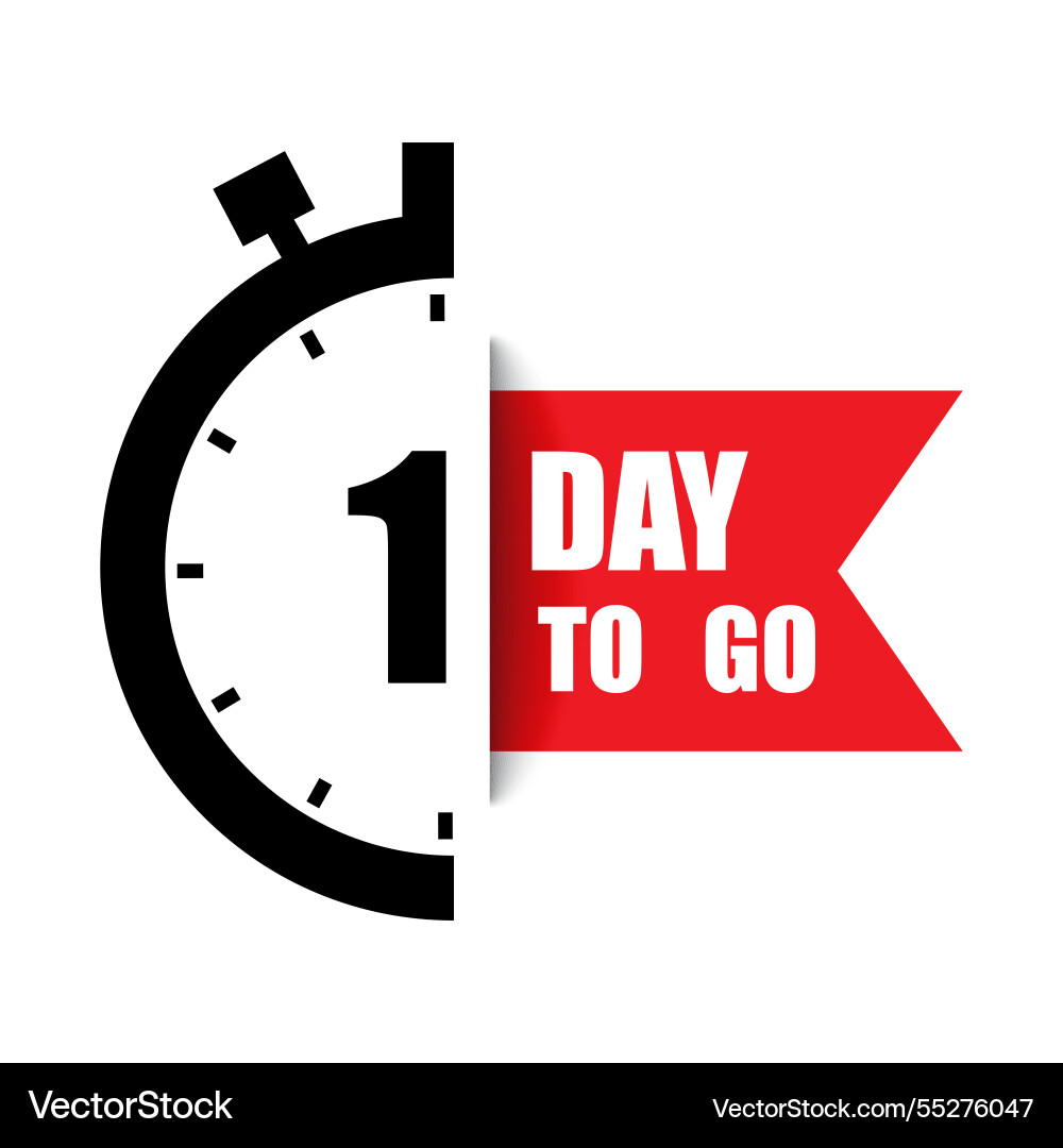 Countdown timer graphic one day highlight 1 Countdown timer graphic one day highlight 1 vector image