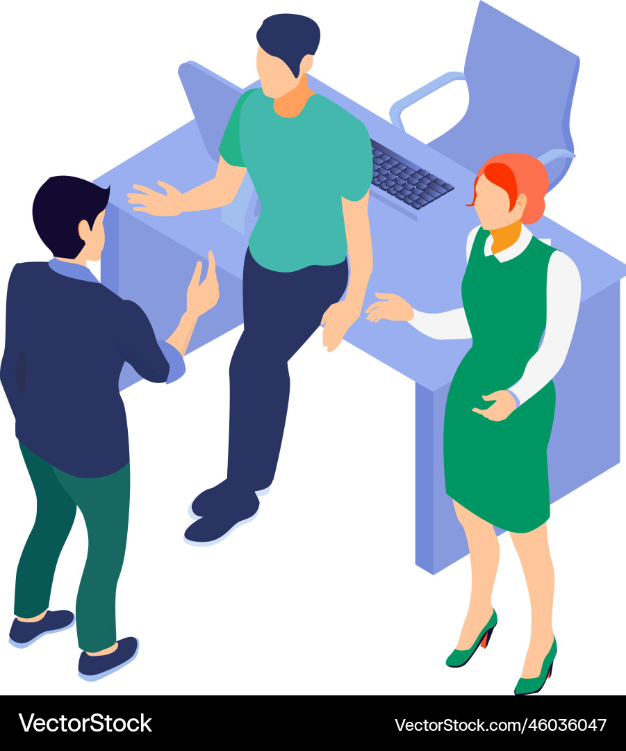 Isometric Programmers Collaboration vector image