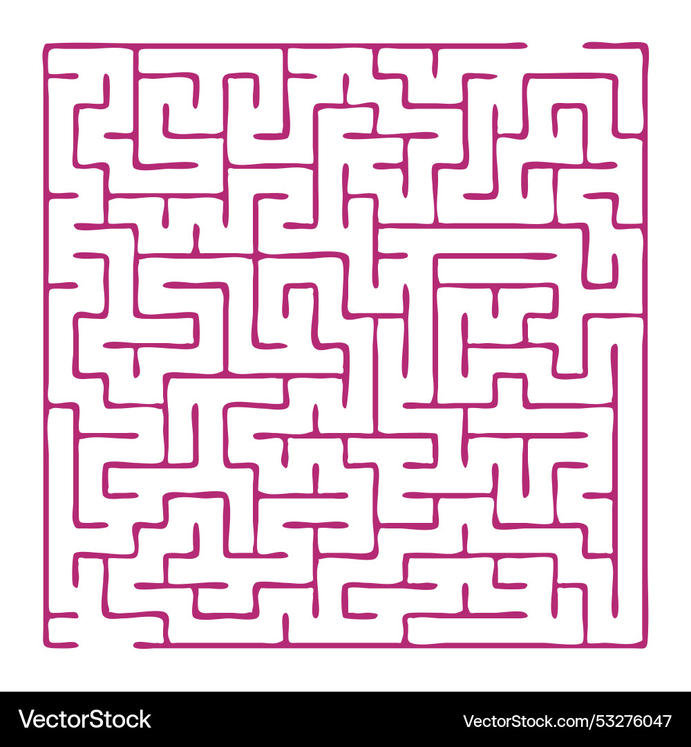 Maze shape design element there is one entrance Maze shape design element there is one entrance vector image