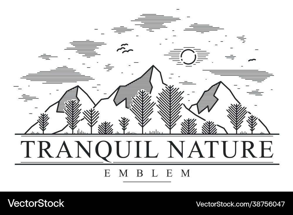 Mountain Range Emblem vector image