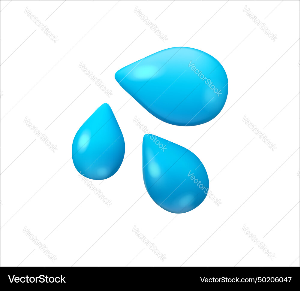 Water drops 3d icon vector image