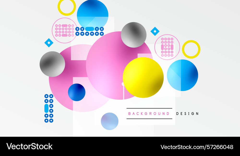 Abstract colorful shapes overlap circles squares Vector Image