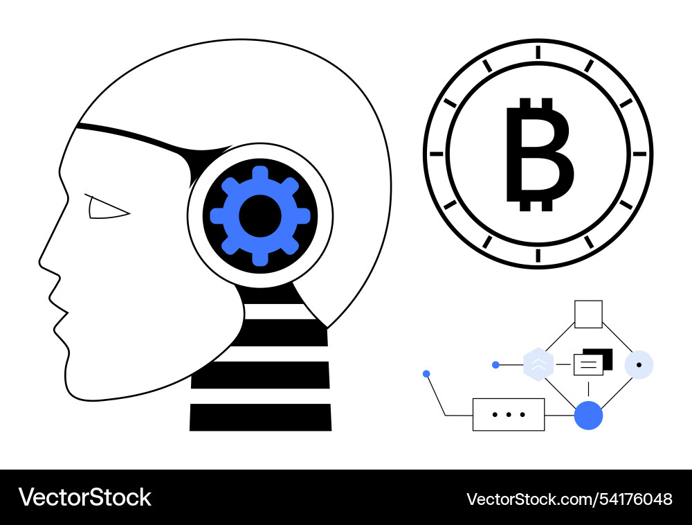 Ai and blockchain technologies concept featuring Ai and blockchain technologies concept featuring vector image