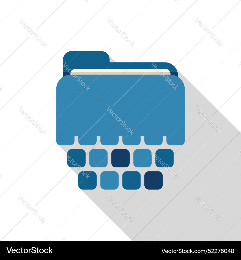 Blue folder transforming into digital data blocks Blue folder transforming into digital data blocks vector image