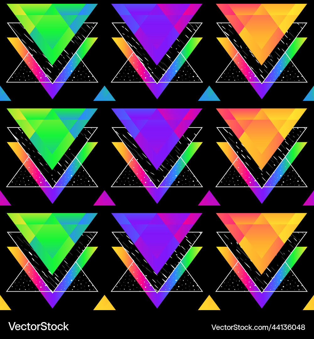 Colored space triangle pattern Colored space triangle pattern vector image