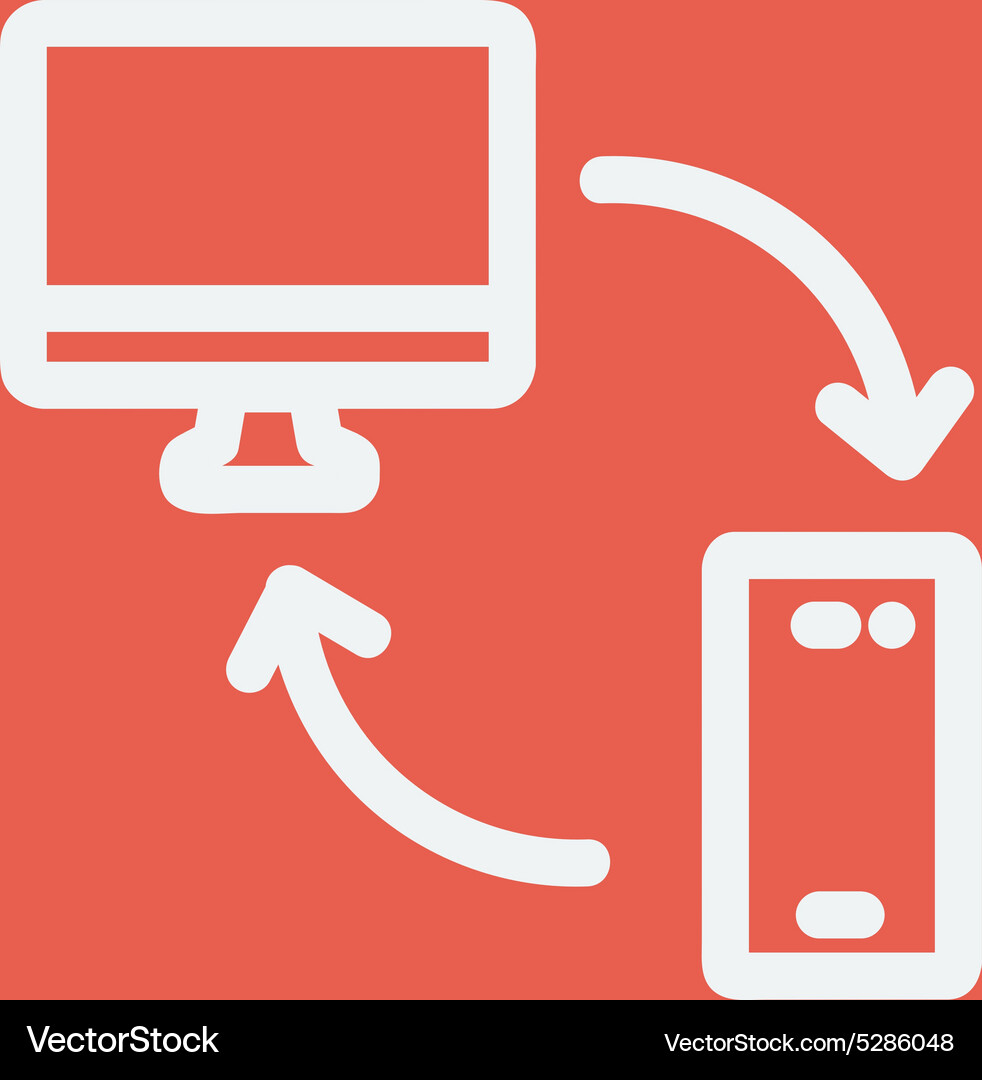 Computer Mobilgerät und Netzwerkanschluss Vektorbild