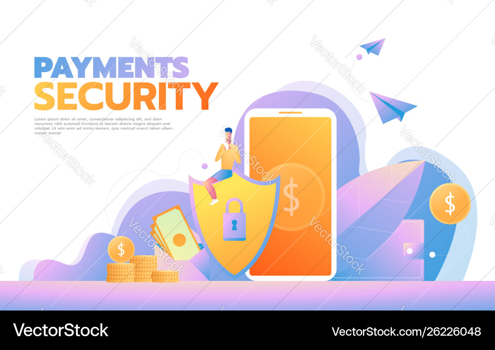 Cyber security concept with characters can use Cyber security concept with characters can use vector image