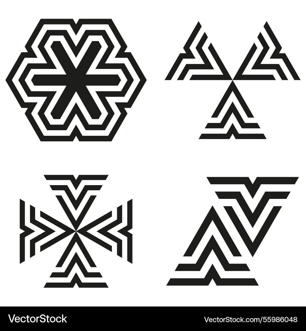 Geometric symbol set abstract pattern shape sharp Geometric symbol set abstract pattern shape sharp vector image