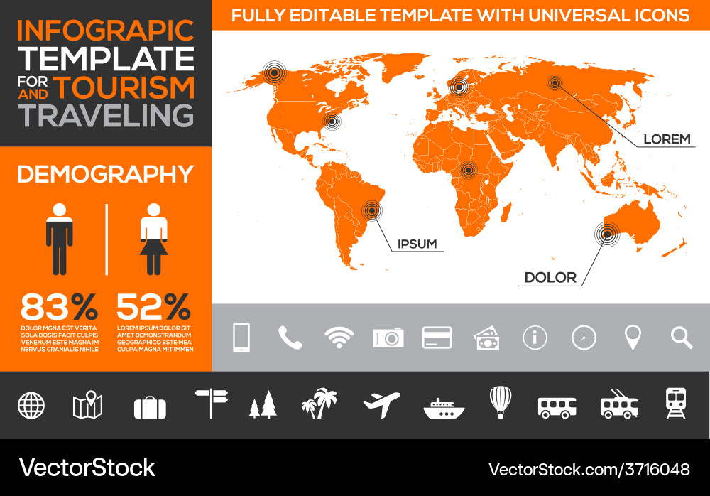 Infographic template for tourism and traveling Vector Image