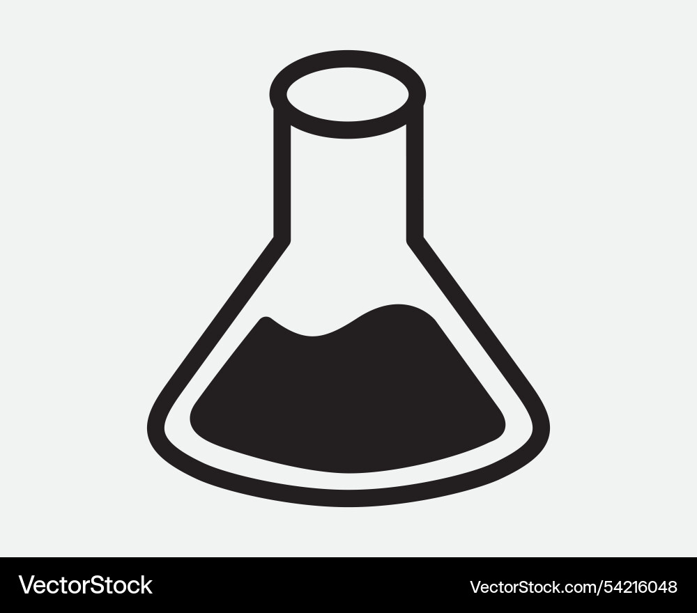 Lab flask icon beaker chemistry biology science Vector Image