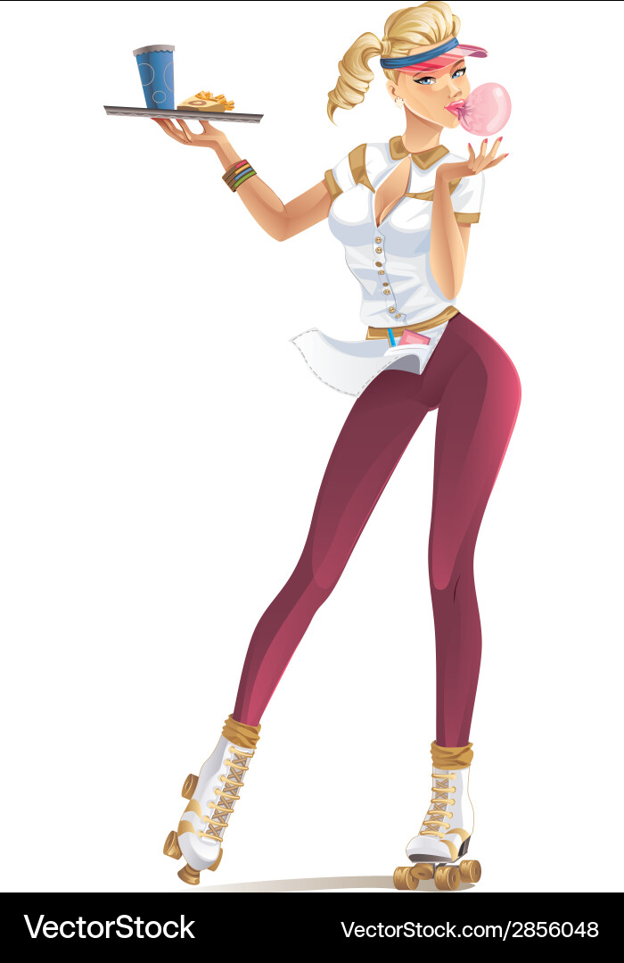 Waitress vector image