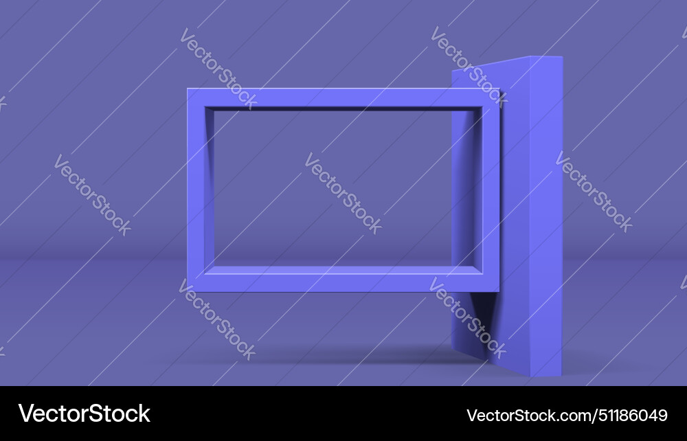 3d frame on stand or abstract minimalistic vector image