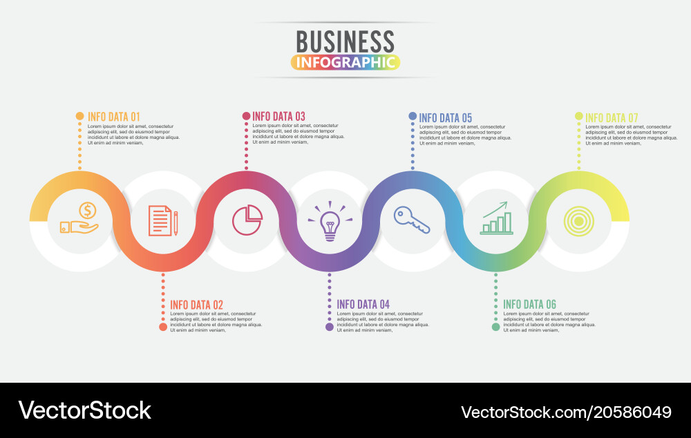 7 Part Workflow & Process Icons – Royalty-Free Vector | VectorStock