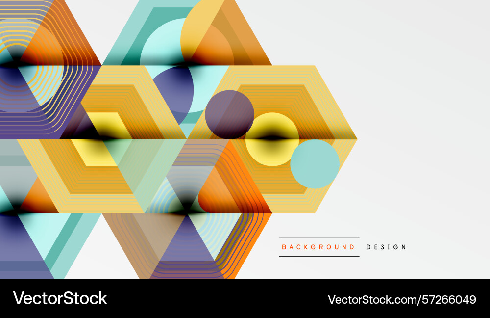 Abstract geometric shapes hexagons lines create Vector Image