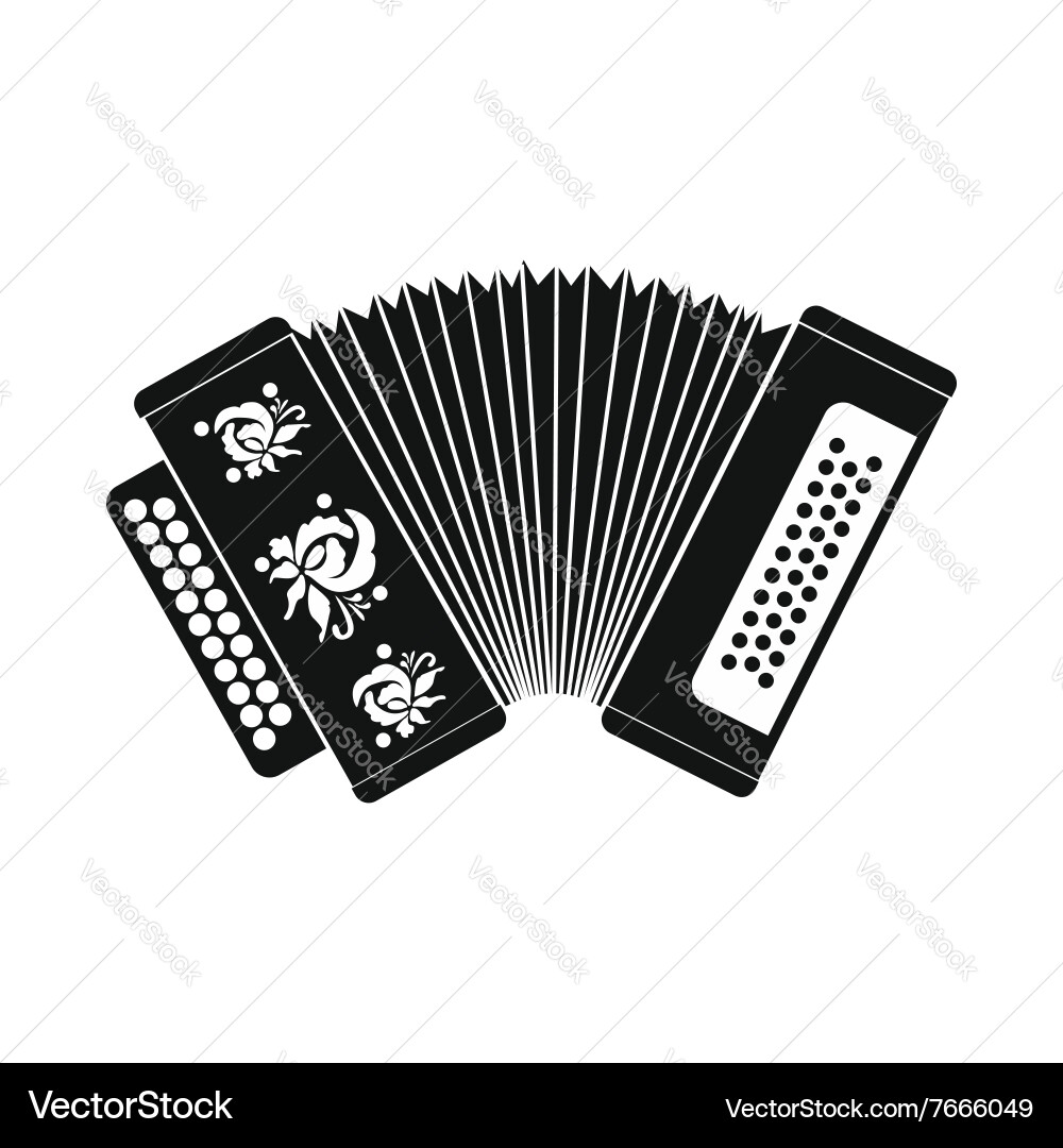 Accordion icon simple style Vector Image