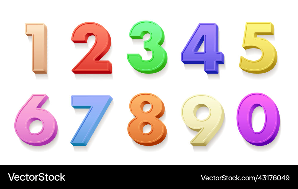 Birthday numbers 3d set Birthday numbers 3d set vector image