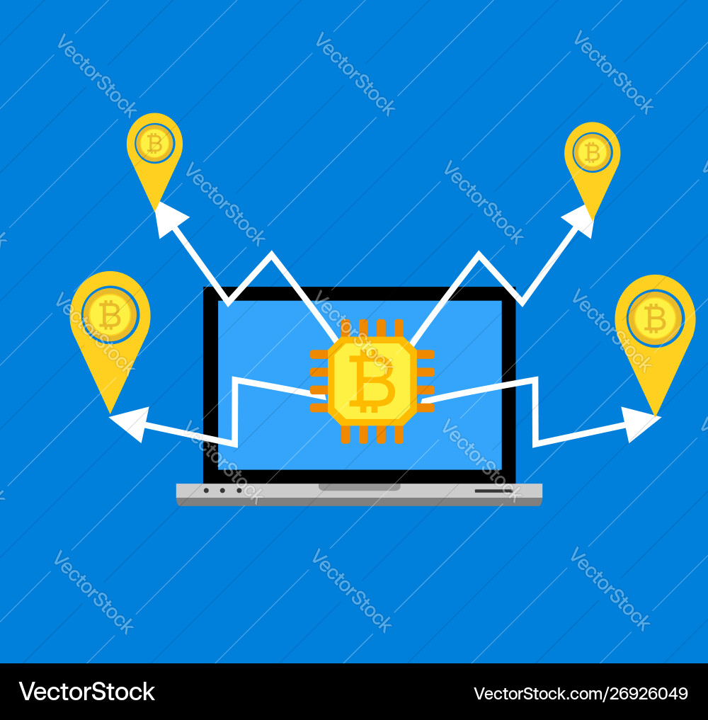 Blockchain scheme mining crypto currency server Blockchain scheme mining crypto currency server vector image