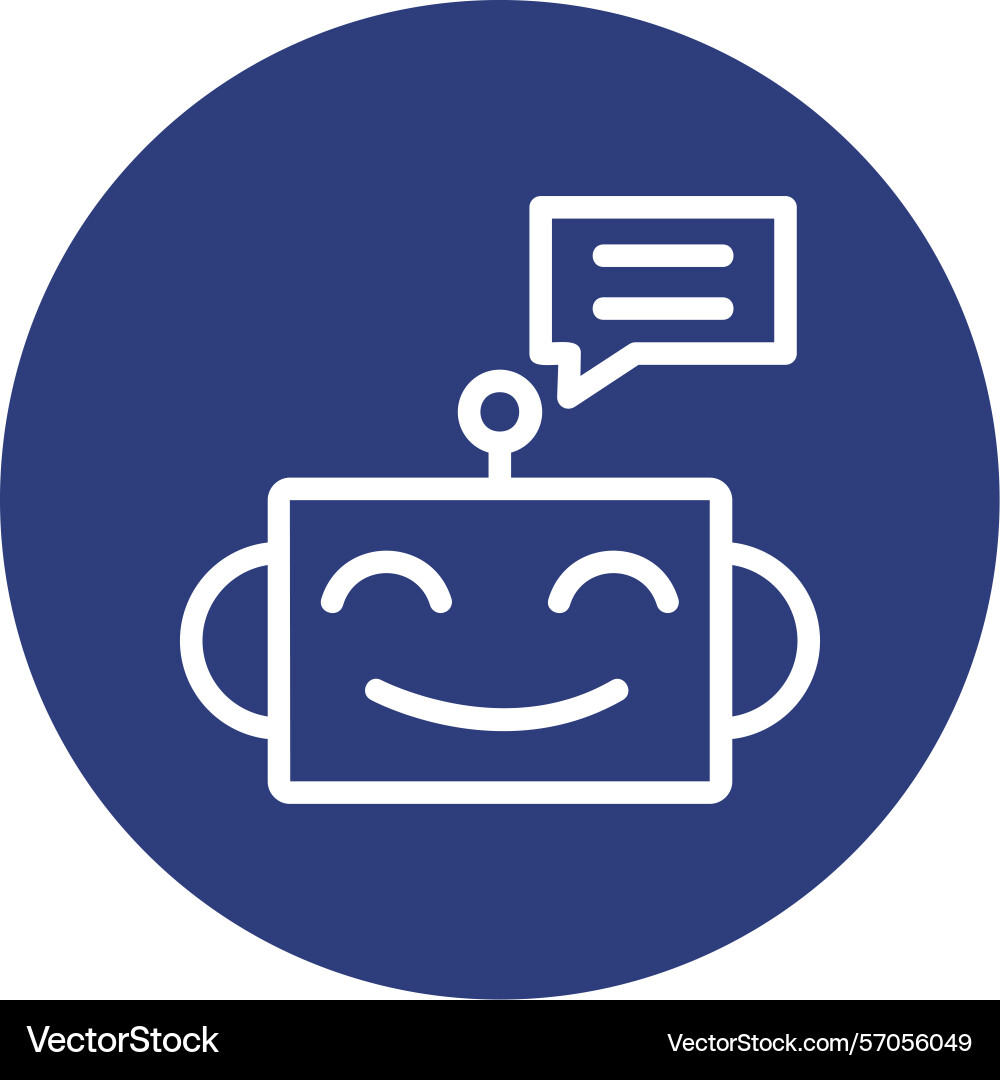 Chatbot line circle style icon design vector image