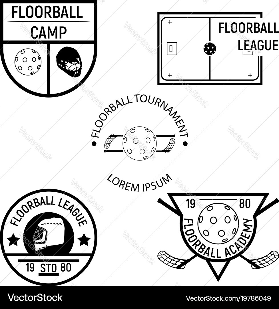 Floorball Logo - Team & Cup Vector Image