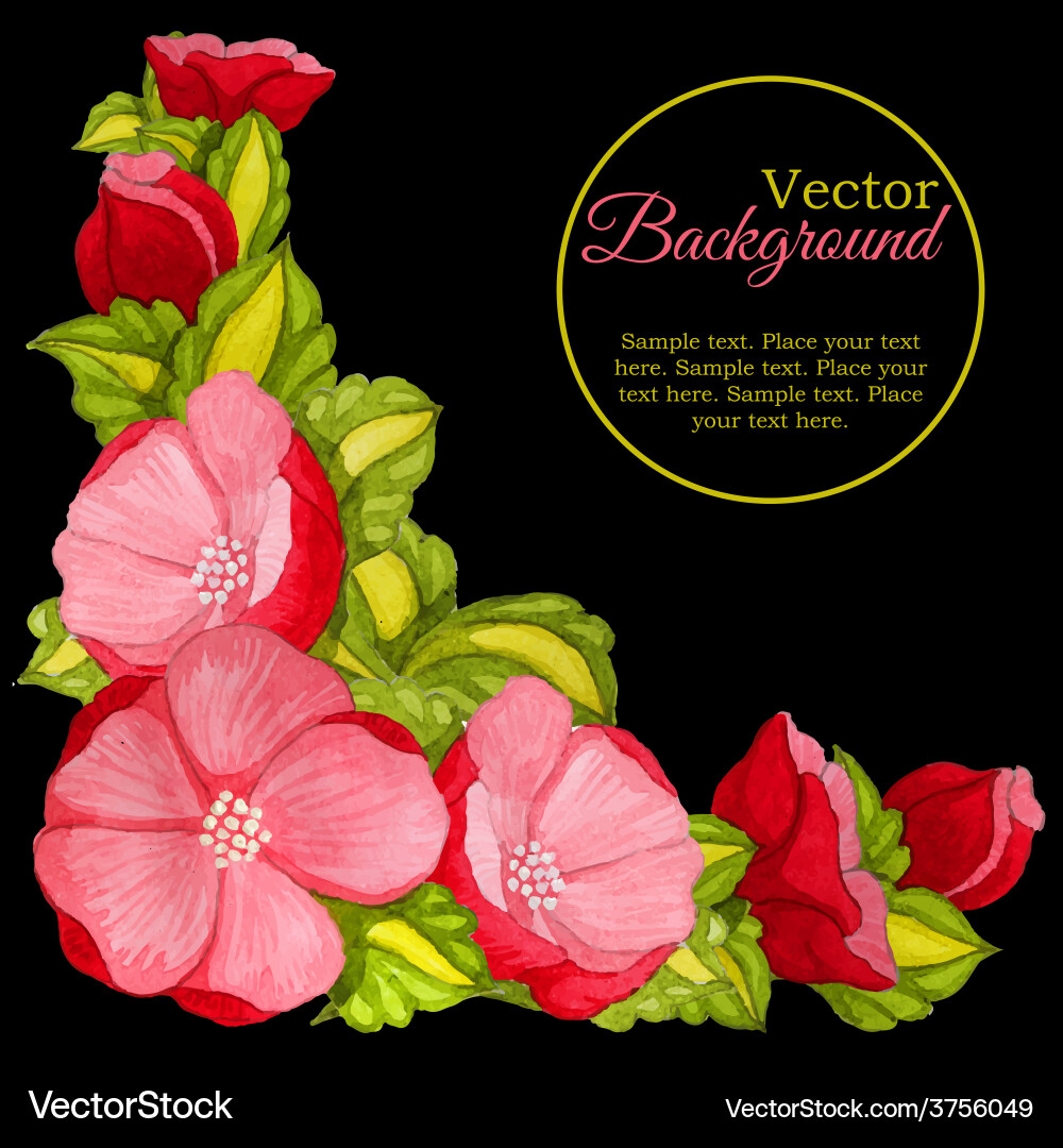 Floral watercolor frame with wreath of peony Vector Image