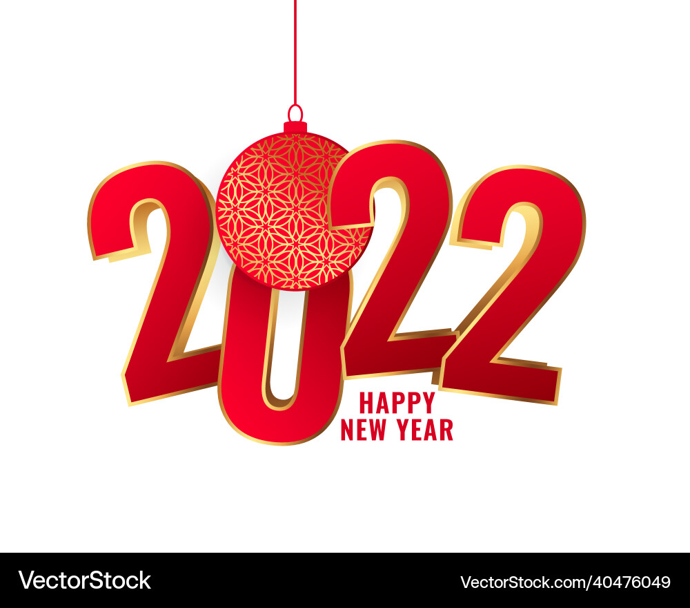 New Year 2022 Celebration Background Vector Image