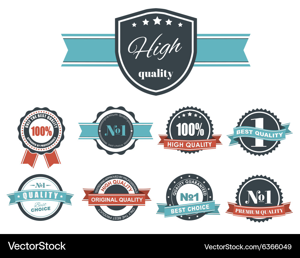 Quality Mark Labels & Tags vector image