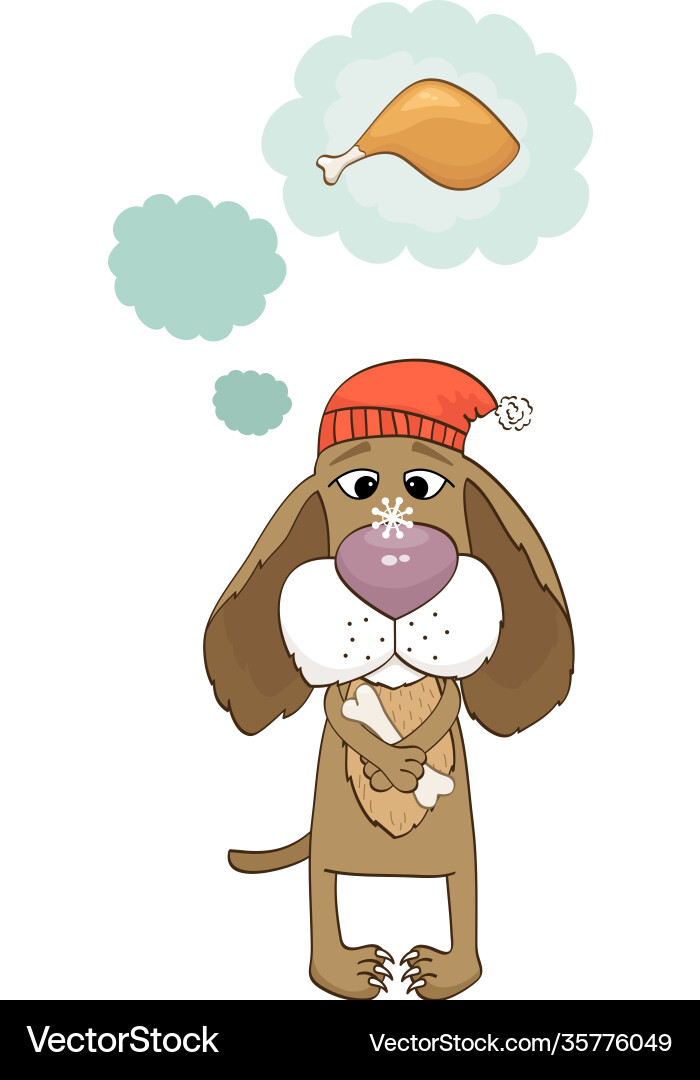 Sad dog cartoon Sad dog cartoon vector image