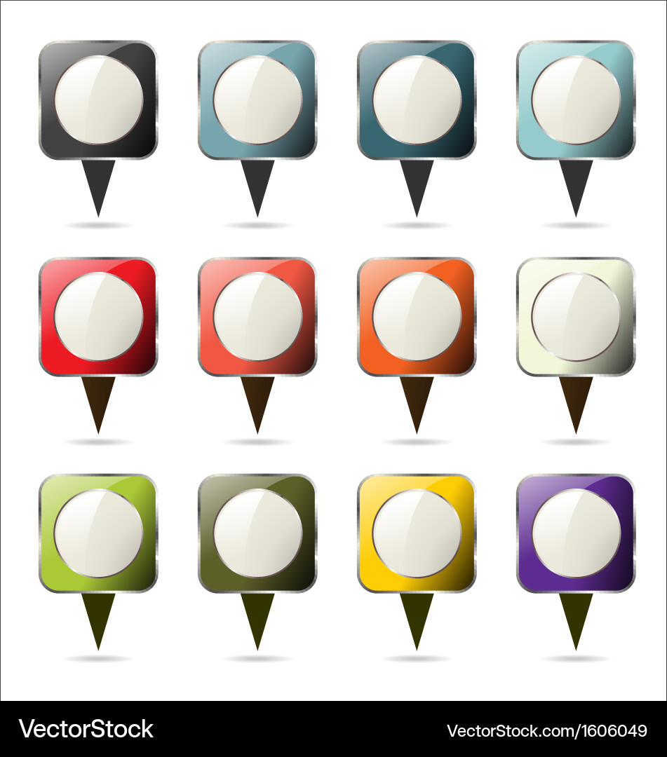 Set of map pointers vector image