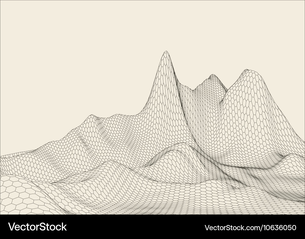 Abstract 3d illuminated distorted mesh sphere Vector Image