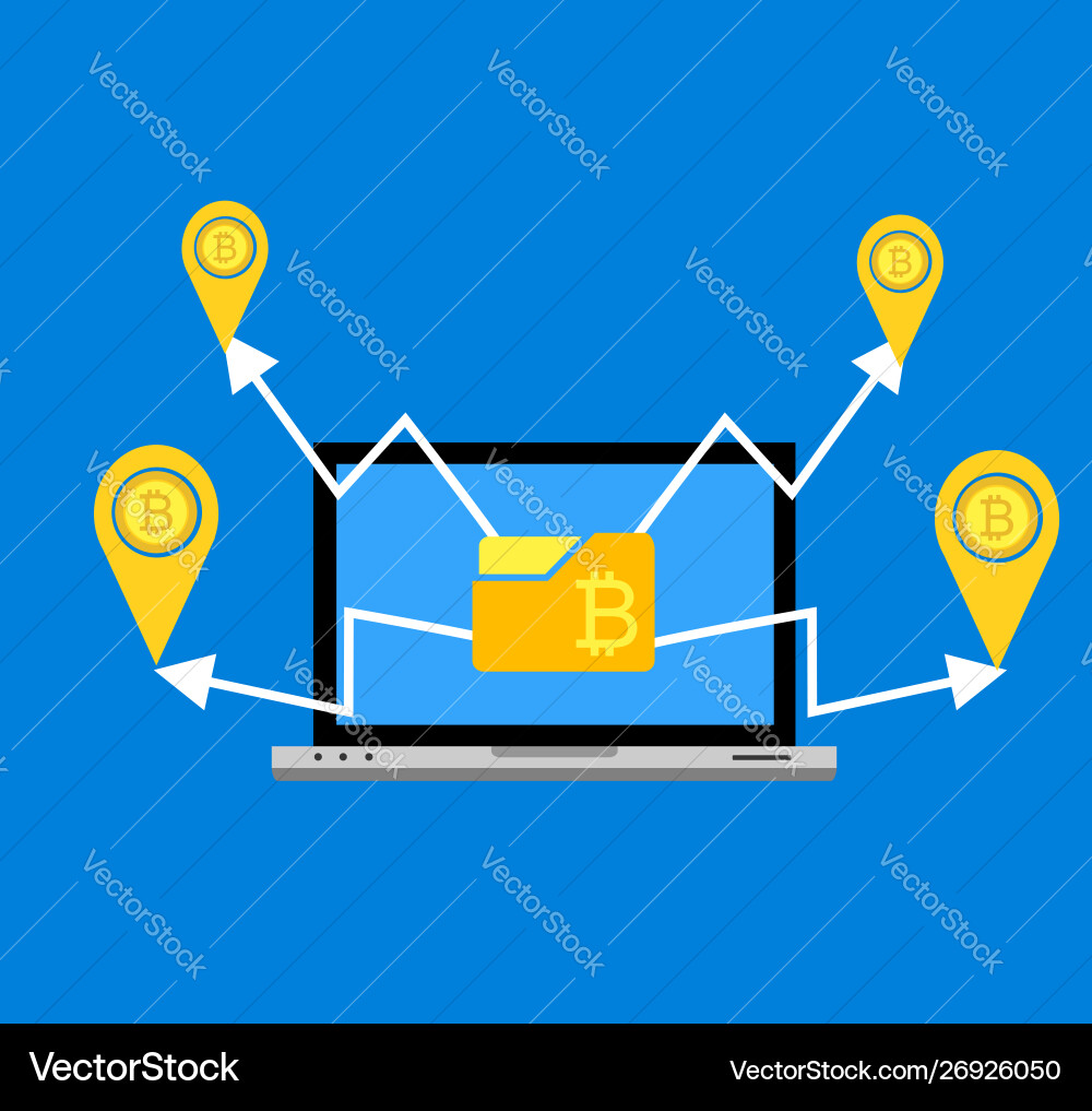 Blockchain scheme mining crypto currency server Blockchain scheme mining crypto currency server vector image