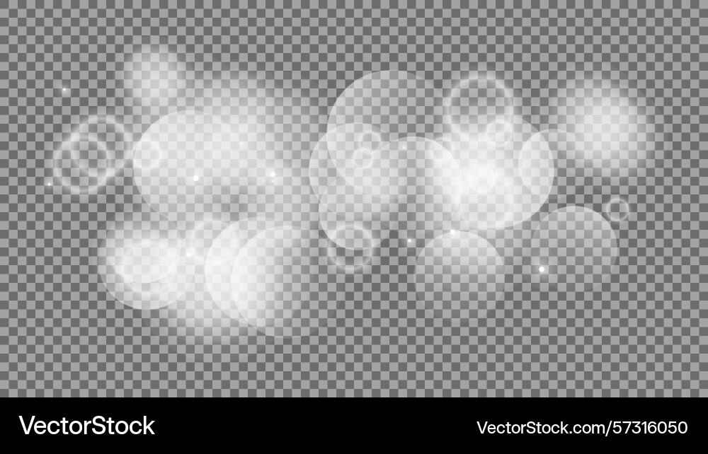 Bokeh circles on transparent background vector image