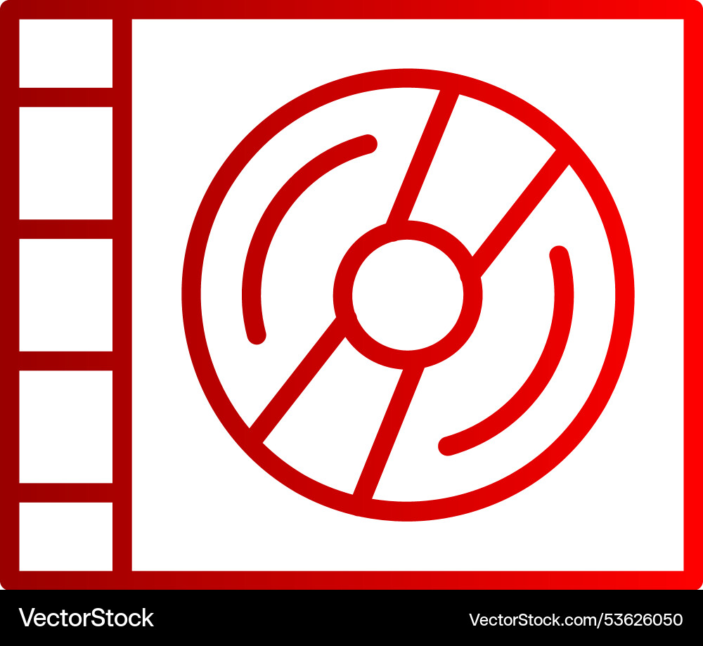 Compact disk line gradient icon Vector Image
