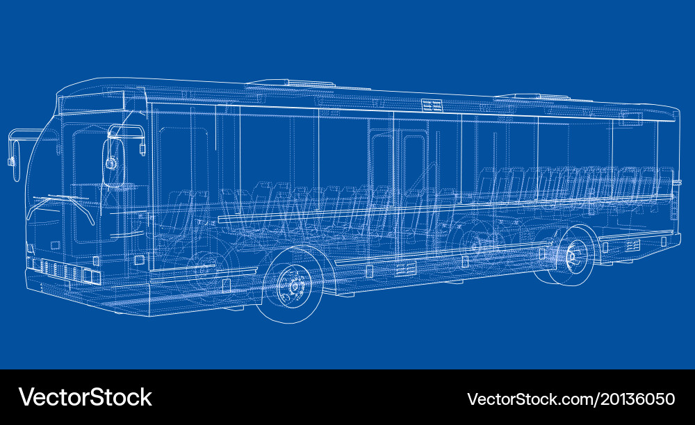Concept city bus rendering of 3d vector image